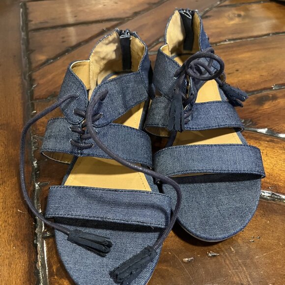 G.H. Bass Tandy Denim Lace-up Flat Sandal - Picture 4 of 7